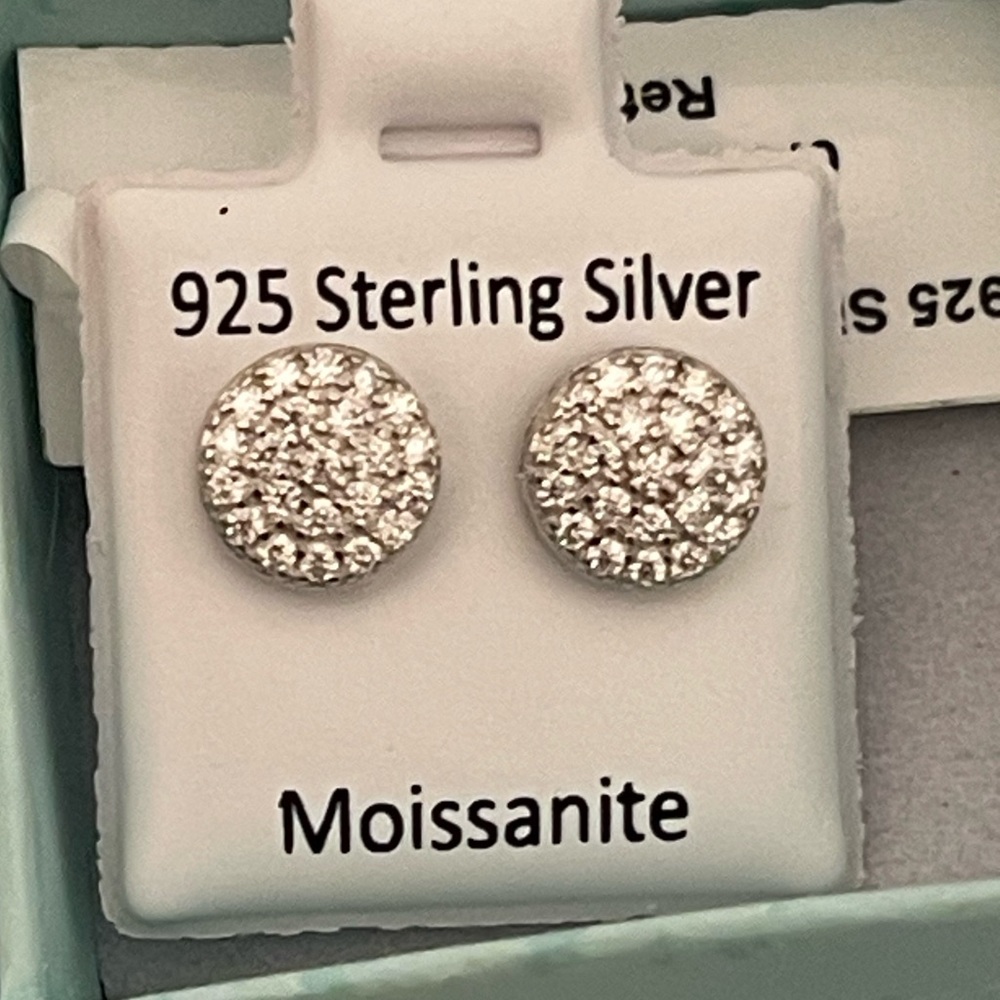 Moissanite Sterling Silver Stud Earrings